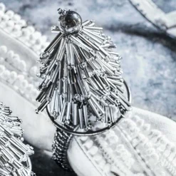 Set of Four Beaded Tree Napkin Rings