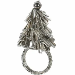 Set of Four Beaded Tree Napkin Rings