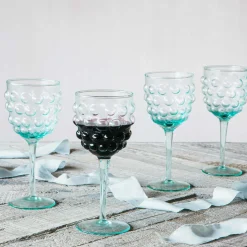 Set of Four Bubble Wine Glasses