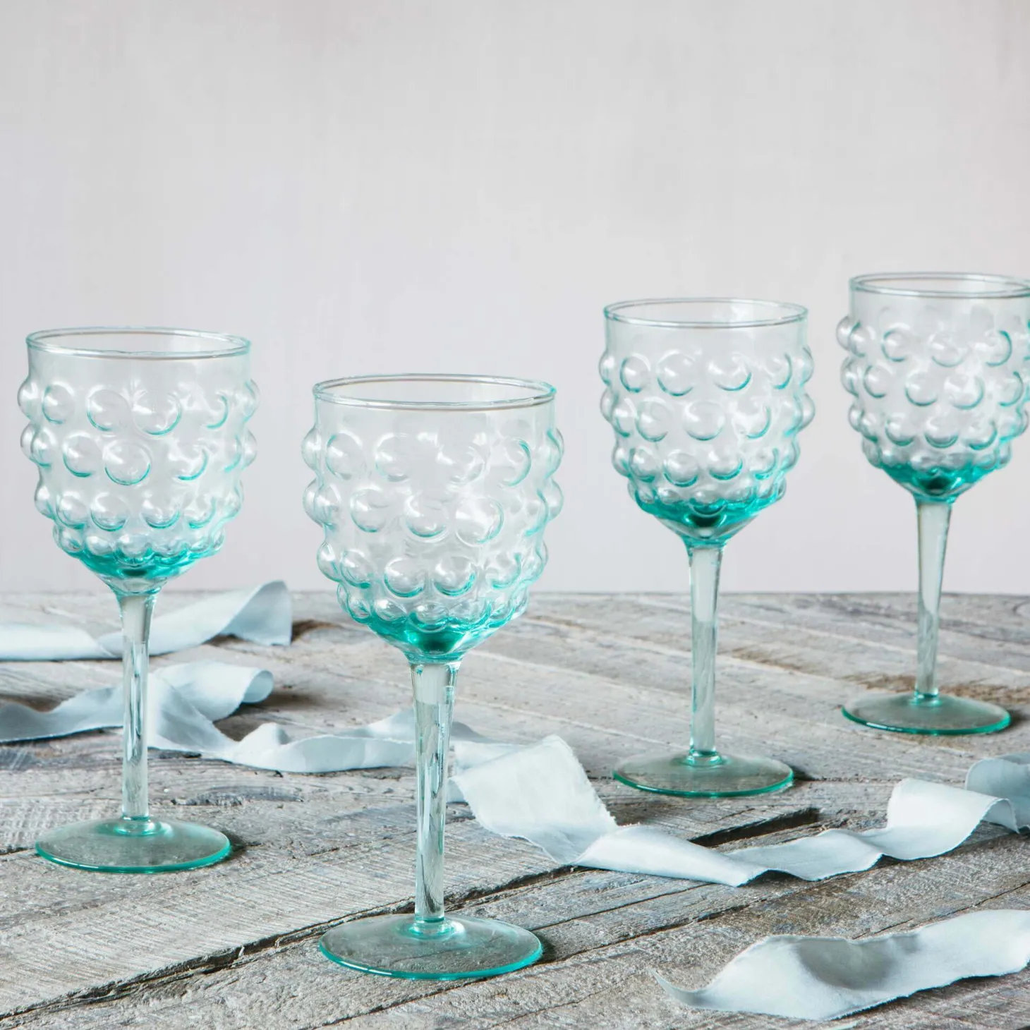Set of Four Bubble Wine Glasses