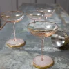Set of Four Gold Rimmed Cocktail Glasses