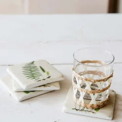 Set of Four Green Fern Coasters