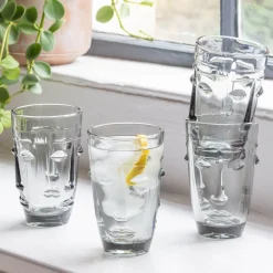 Set of Four Grey Face Tumblers