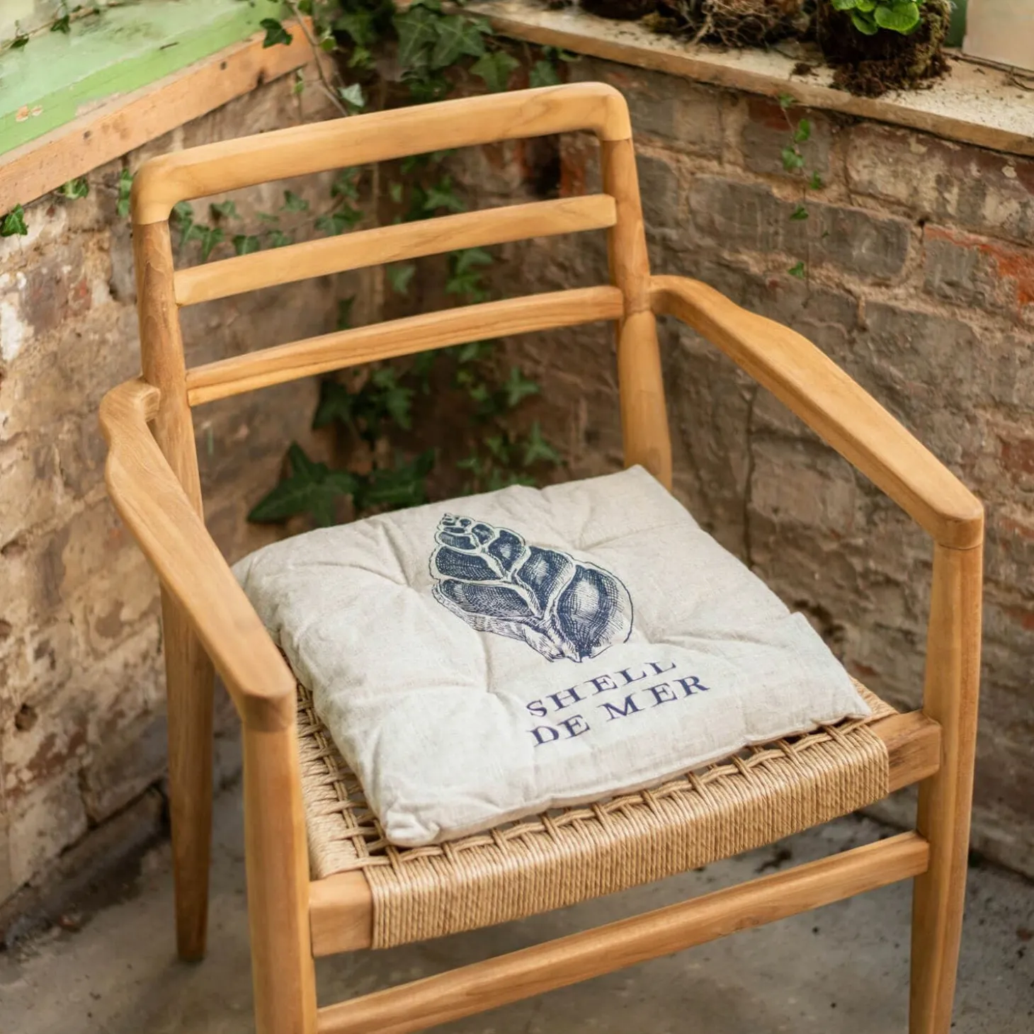 Set of Four La Mer Print Seat Pads