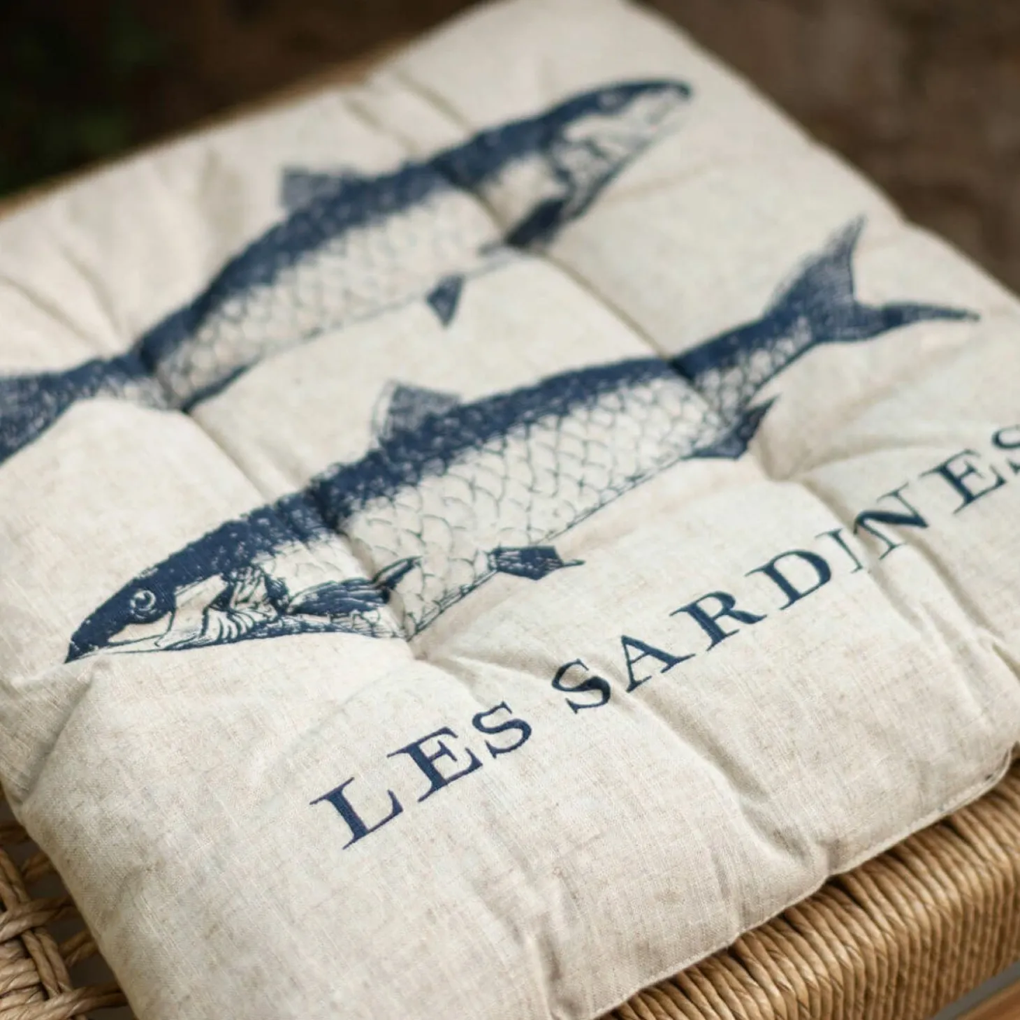 Set of Four La Mer Print Seat Pads