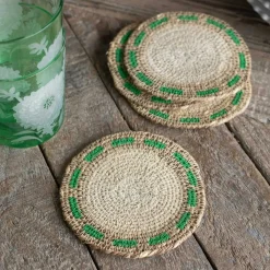 Set of Four Miro Green Dash Coasters