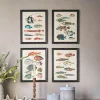 Set of Four Multicolour Fish Prints