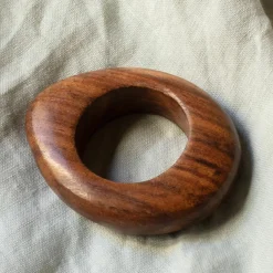 Set of Four Oval Wooden Napkin Rings
