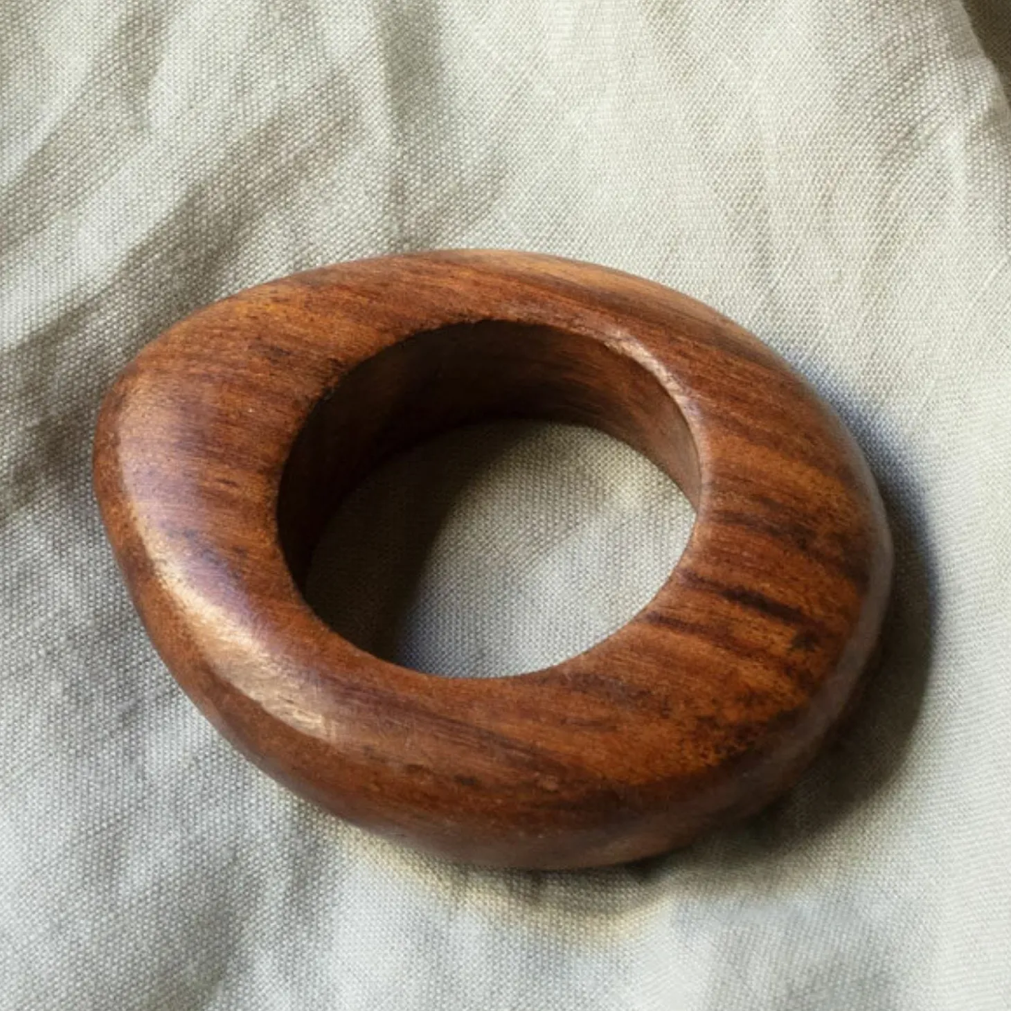 Set of Four Oval Wooden Napkin Rings