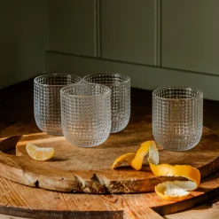Set of Four Rooftop Clear Glass Tumblers