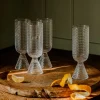 Set of Four Rooftop Clear Glass Champagne Flutes
