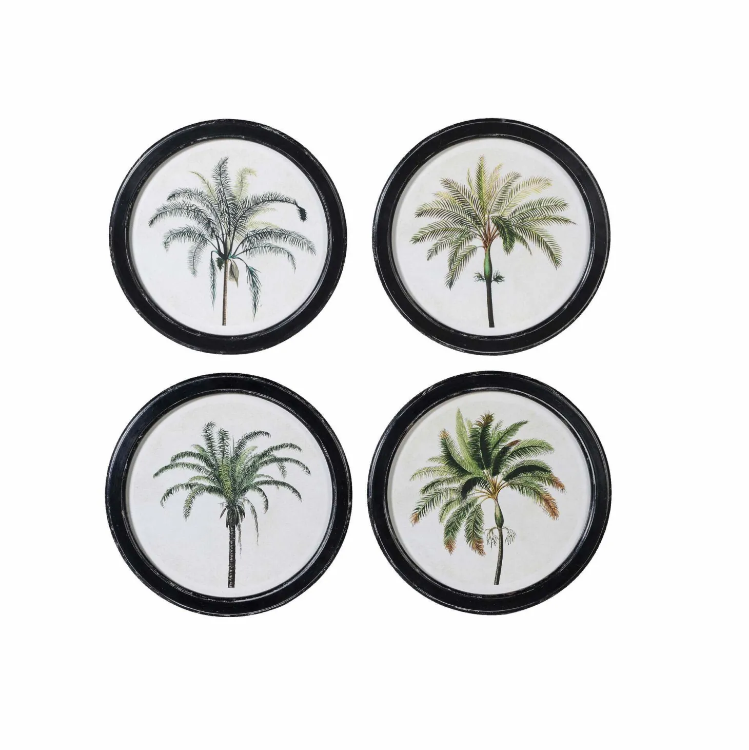 Set of Four Round Framed Palm Prints