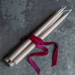 Set of Four Tapered Linen Candles