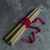 Set of Four Tapered Olive Candles