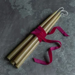 Set of Four Tapered Olive Candles