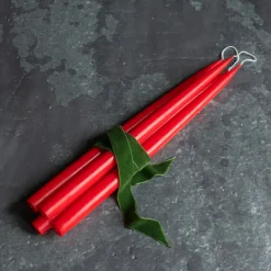 Set of Four Tapered Red Candles