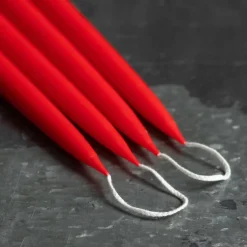 Set of Four Tapered Red Candles