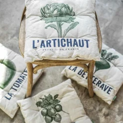 Set of Four Vegetable Print Seat Pads