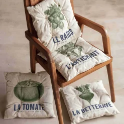 Set of Four Vegetable Print Seat Pads