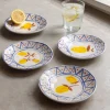 Set of Four Yellow Lemon Plates