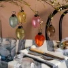 Set of Six Multi-Colour Glass Hanging Decorations