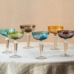 Set of Six Peony Coupe Glasses