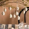 Set of Ten Spotty Egg Hanging Decorations