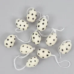 Set of Ten Spotty Egg Hanging Decorations