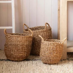 Set of Three Seagrass Baskets