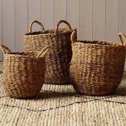 Set of Three Seagrass Baskets