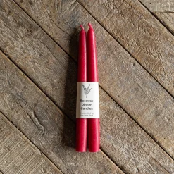 Set of Two Arctic Pink Beeswax Dinner Candles