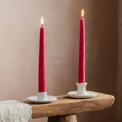 Set of Two Arctic Pink Beeswax Dinner Candles