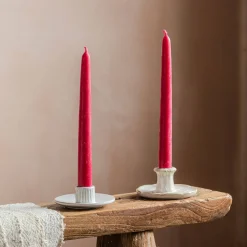 Set of Two Arctic Pink Beeswax Dinner Candles