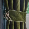Set of Two Avocado Velvet Curtain Tie Backs