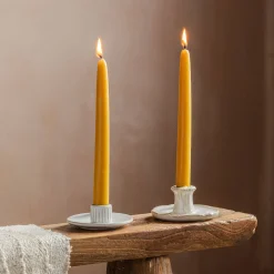 Set of Two Beeswax Dinner Candles