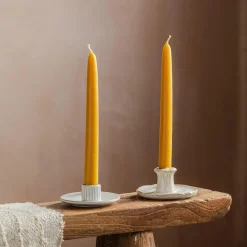 Set of Two Beeswax Dinner Candles