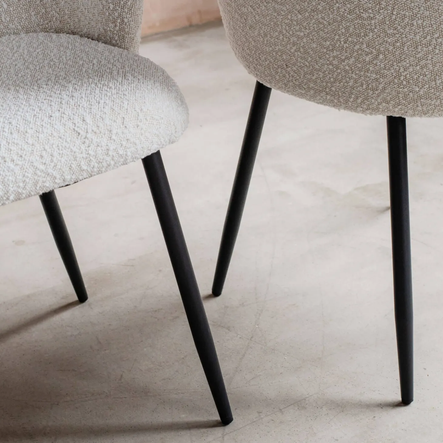 Set of Two Benji Boucle Dining Chairs