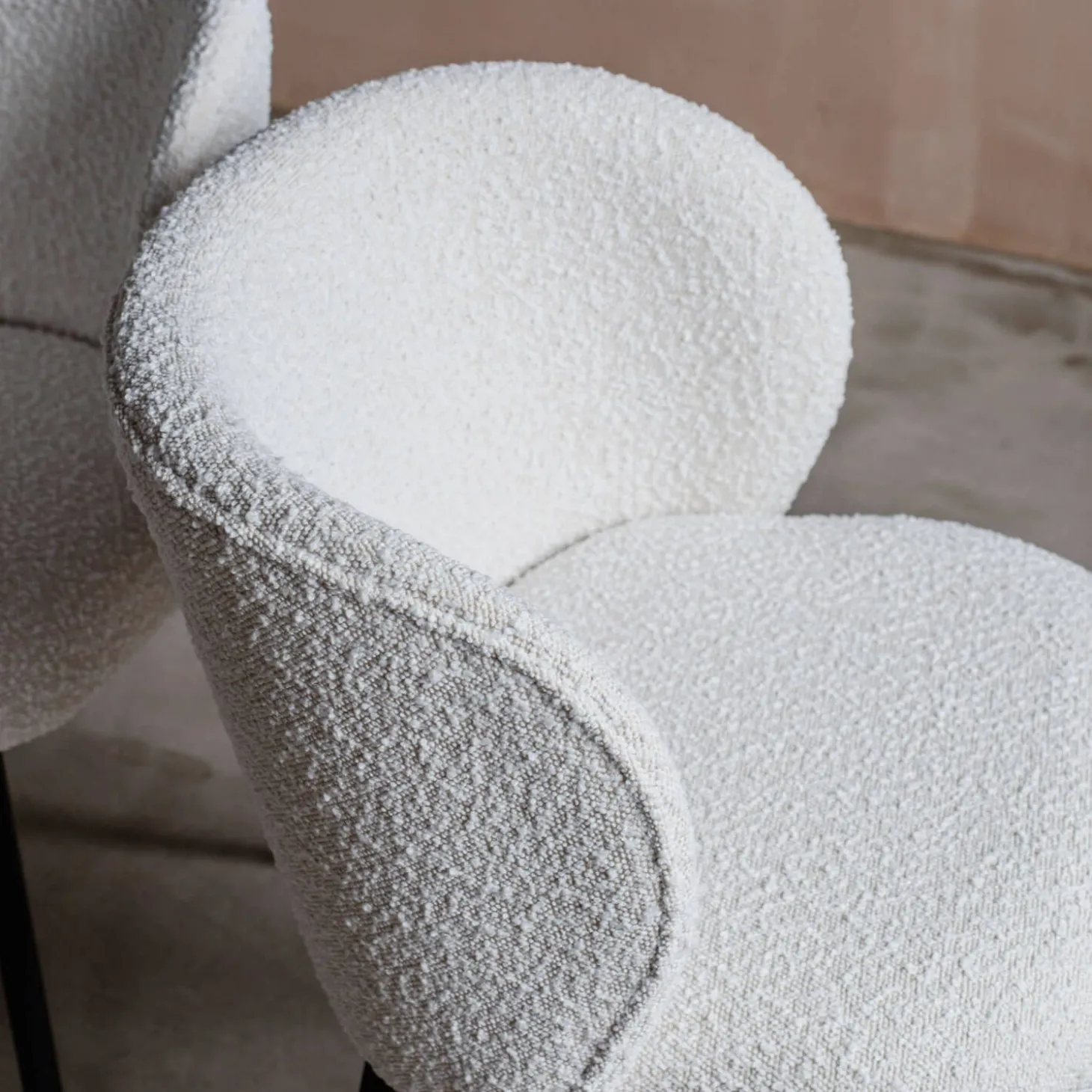 Set of Two Benji Boucle Dining Chairs