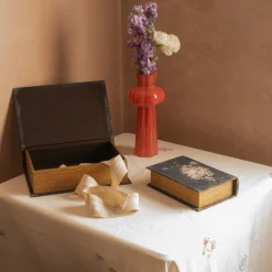 Set of Two Black Floral Storage Boxes