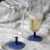 Set of Two Blue Morgan Glass Flutes