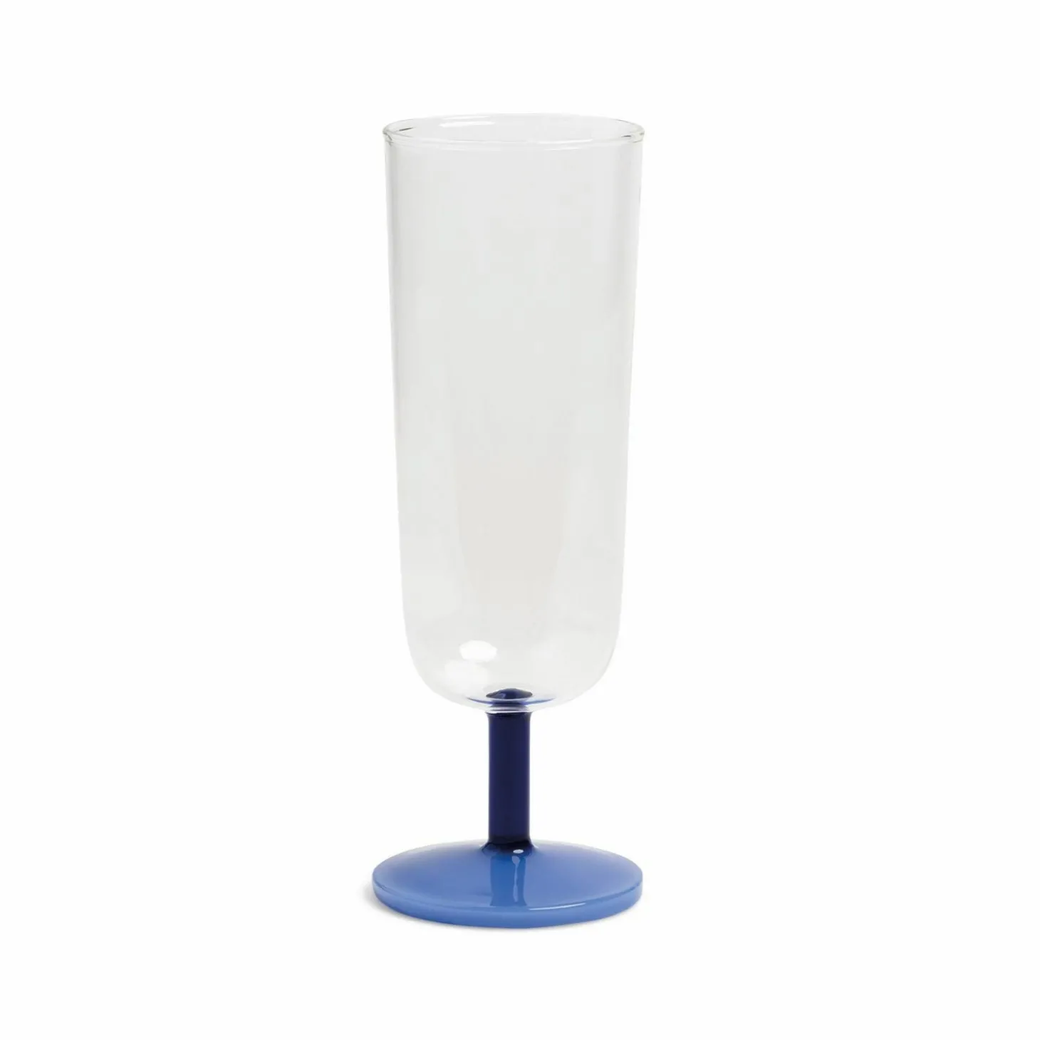 Set of Two Blue Morgan Glass Flutes