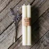 Set of Two Cream Beeswax Candles