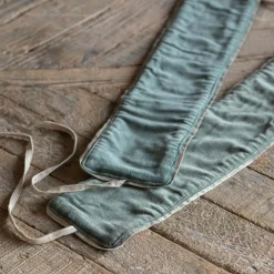 Set of Two Dark Sage Velvet Curtain Tie Backs