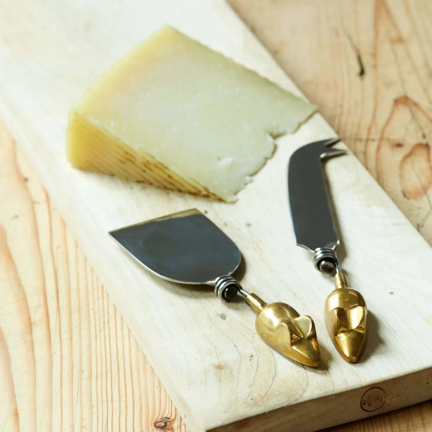 Set of Two Gold Mice Cheese Knives