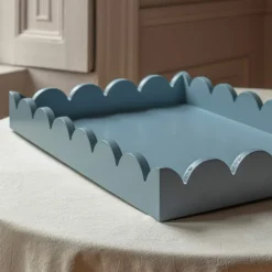 Set of Two Grey Scallop Trays