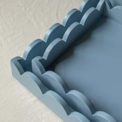 Set of Two Grey Scallop Trays