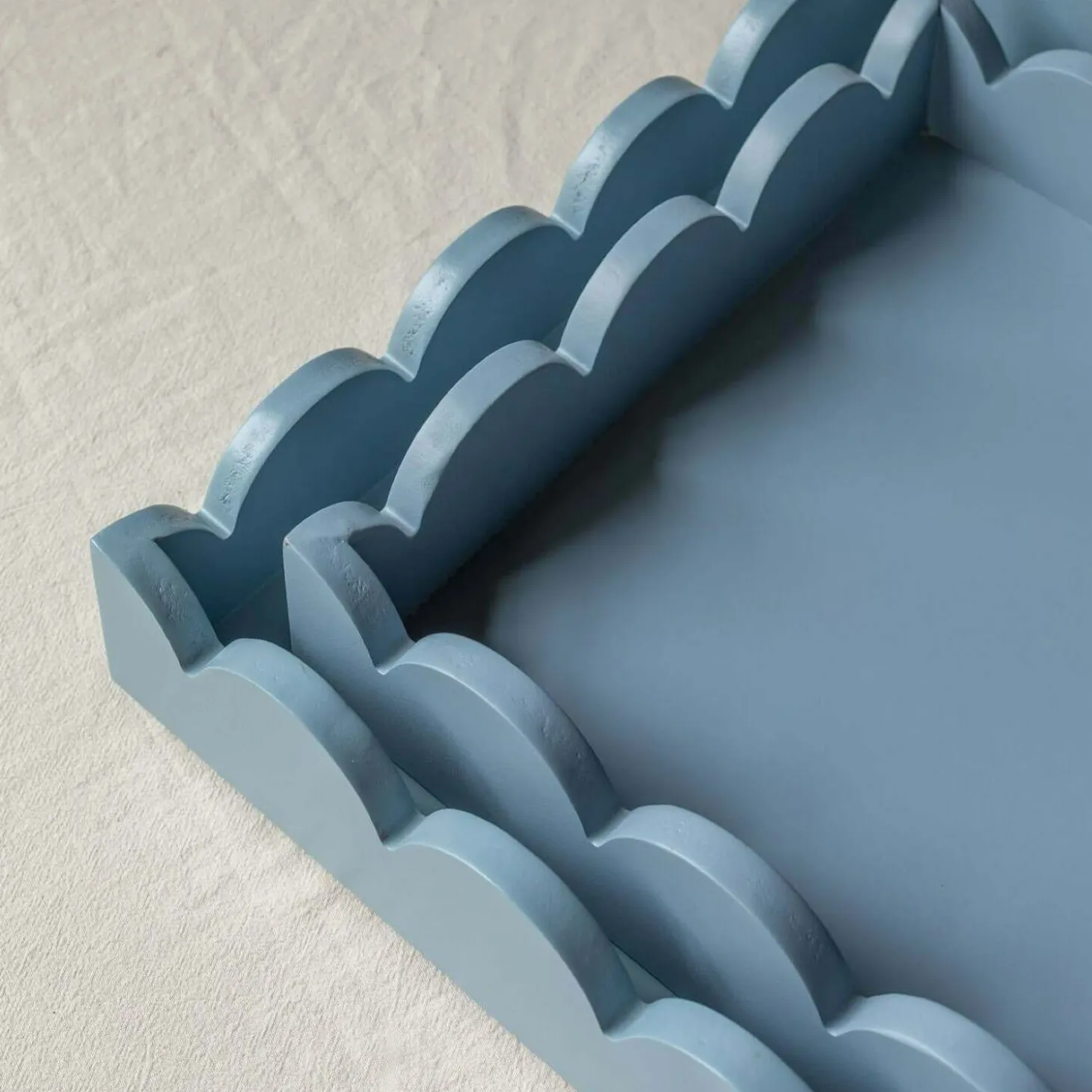 Set of Two Grey Scallop Trays