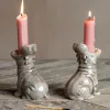 Set of Two Hippo Candle Holders