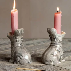 Set of Two Hippo Candle Holders