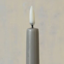Set of Two LED Taper Candles Sandstone